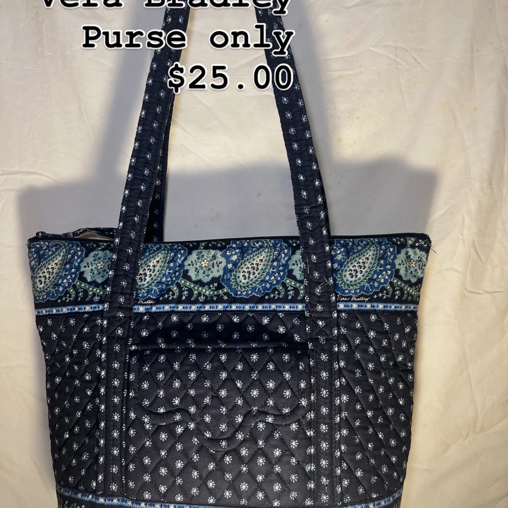 Vera Bradley Navy and Teal Patterned Tote